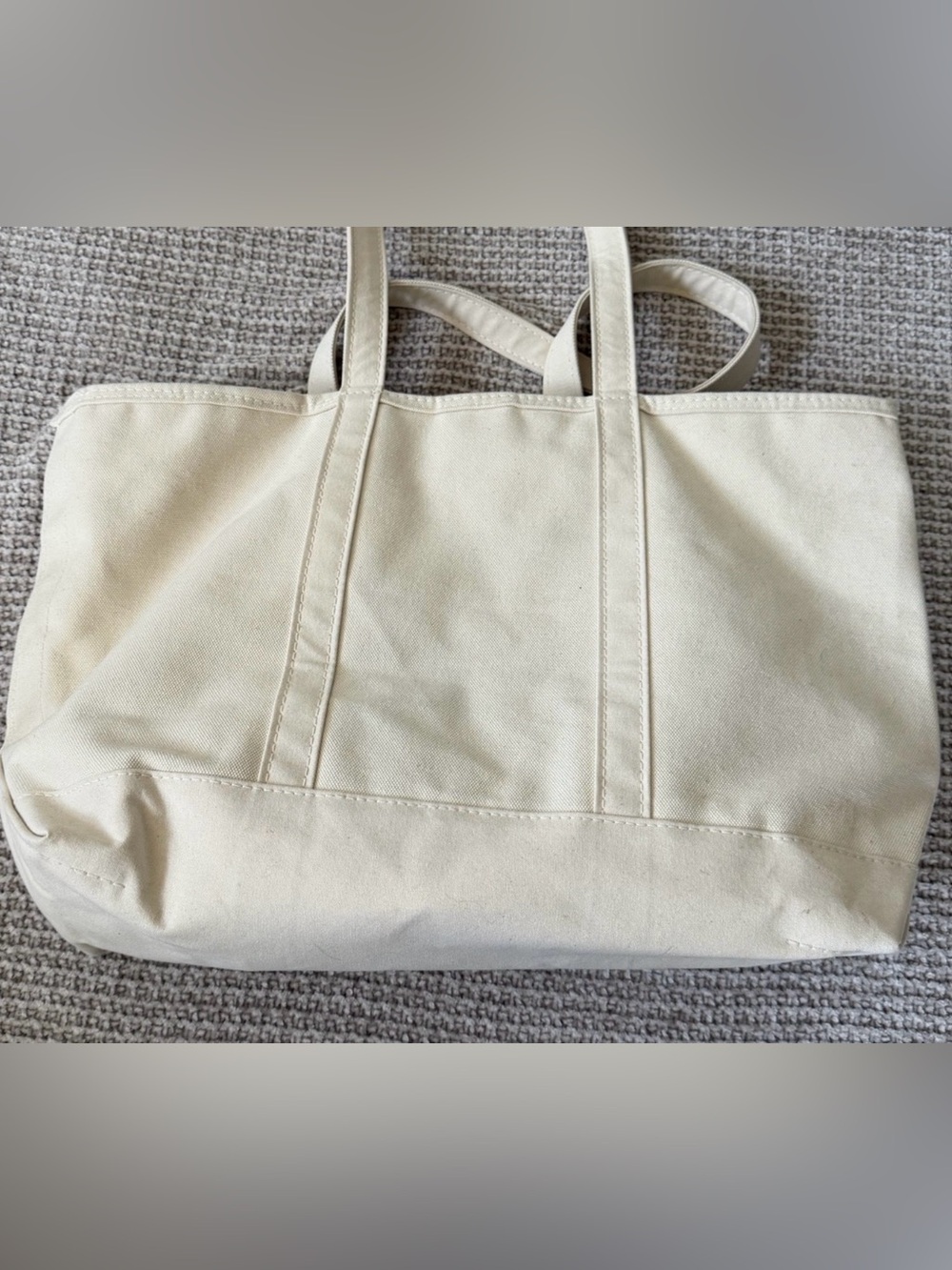 L.L. Bean XL Large zip top Tote in Cream